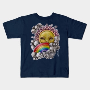 You can't have a rainbow without a little rain Kids T-Shirt